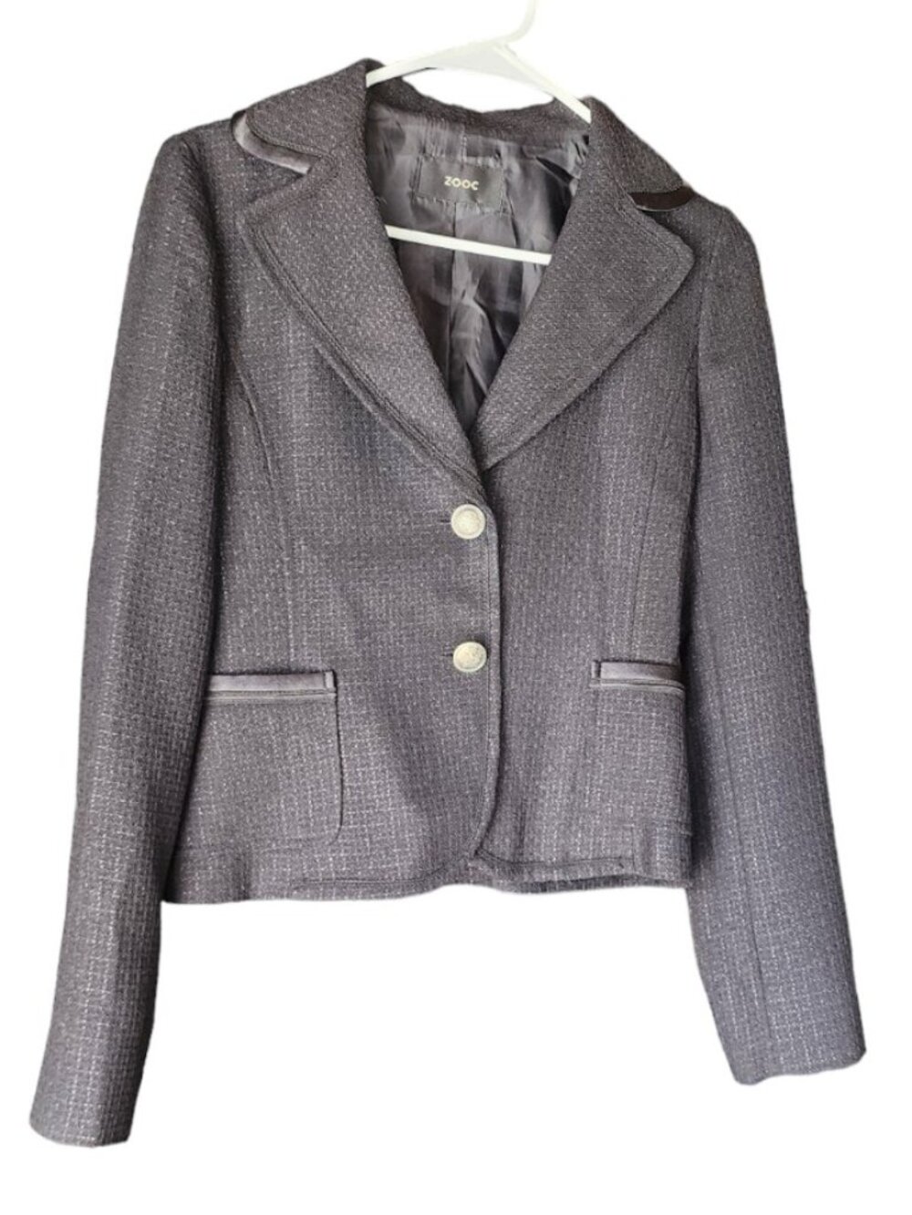 ZOOC Textured Twwed Blazer Black L (Asian Sizing)